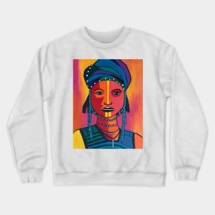 Fauvist African Woman Portrait Crewneck Sweatshirt